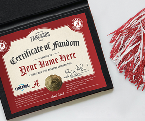 Alabama Certificate of Fandom