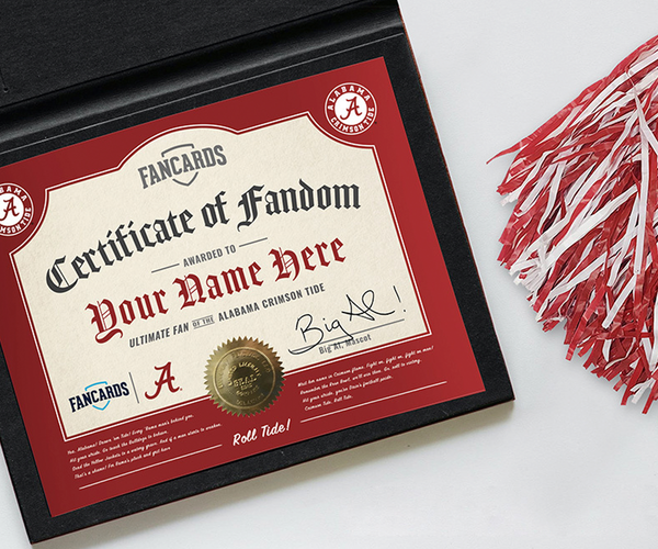 Alabama Certificate of Fandom