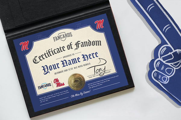 Ole Miss Certificate of Fandom