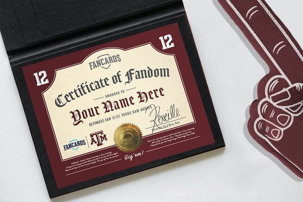 Texas A&M Certificate of Fandom