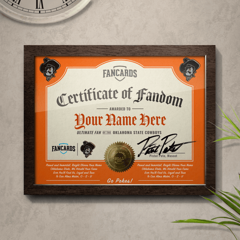 Oklahoma State Certificate of Fandom
