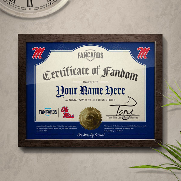 Ole Miss Certificate of Fandom