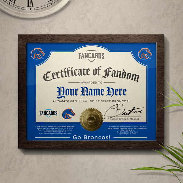 Boise State Certificate of Fandom