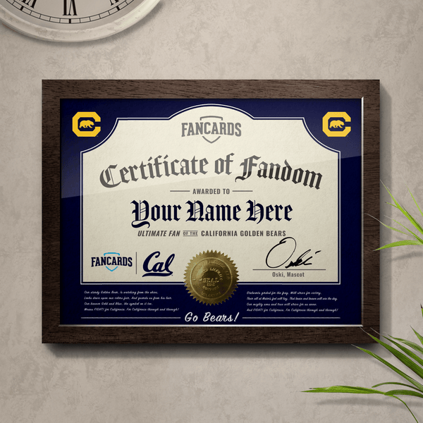 Cal Certificate of Fandom