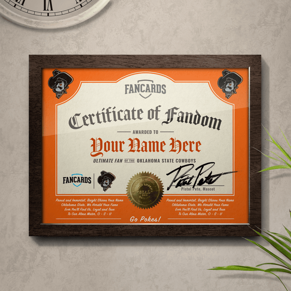 Oklahoma State Certificate of Fandom