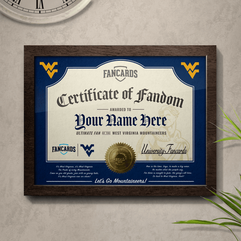 West Virginia Certificate of Fandom